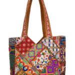 HANDMADE HAND EMBROIDERY PRINTED HAND BAG FOR WOMEN SHOPPING