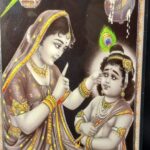 Lord Krishna Picture Framed with Mother Yashoda | Hindu God