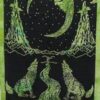New Moon Tapestry Wall Hanging Wolf Moon Hippie Tapestry Green