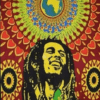 100% Cotton Psychedelic Background Boho Bob Marley Tapestry